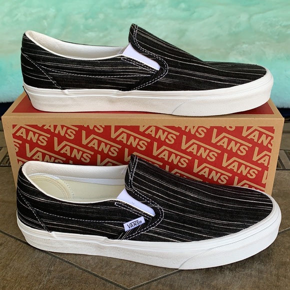 VANS CLASSIC SLIP ON SUITING Black/Stripes Men’s - Picture 3 of 17